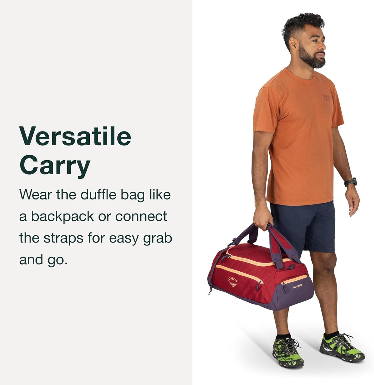 Osprey Daylite Duffel Backpack - Convertible Everyday Duffel Bag for Gym, Commute, and Travel