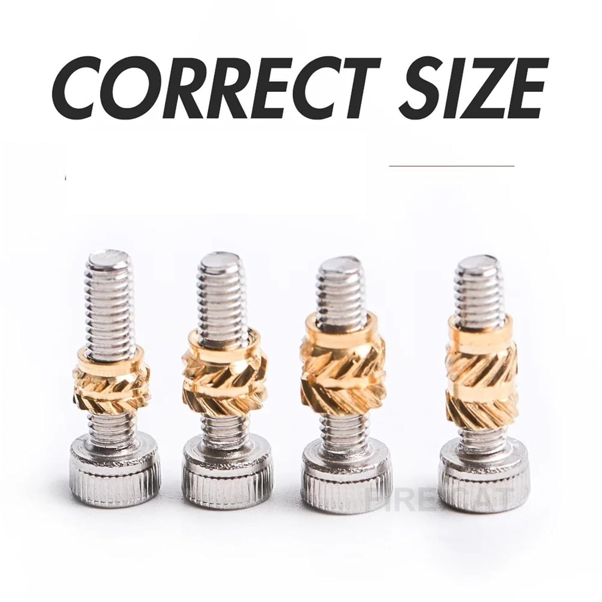 Brass Knurled Nuts M1 M1.2 M1.4 M2 M2.5 M3 M4 M5 M6 M8 Heat Thread Metric Hot Melt Insert Nut Set(M2m2.5m3m4m5m6 830pcs)