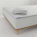 QuickZip Fitted Plus Spare Bundle: 1 Fitted Sheet (Base + Zip Sheet) & 1 Zip Sheet - Easy to Change, Won't Pop Off - Soft Percale 400 TC 100% Cotton - 16' Deep Pockets Queen Size – Misty Gray