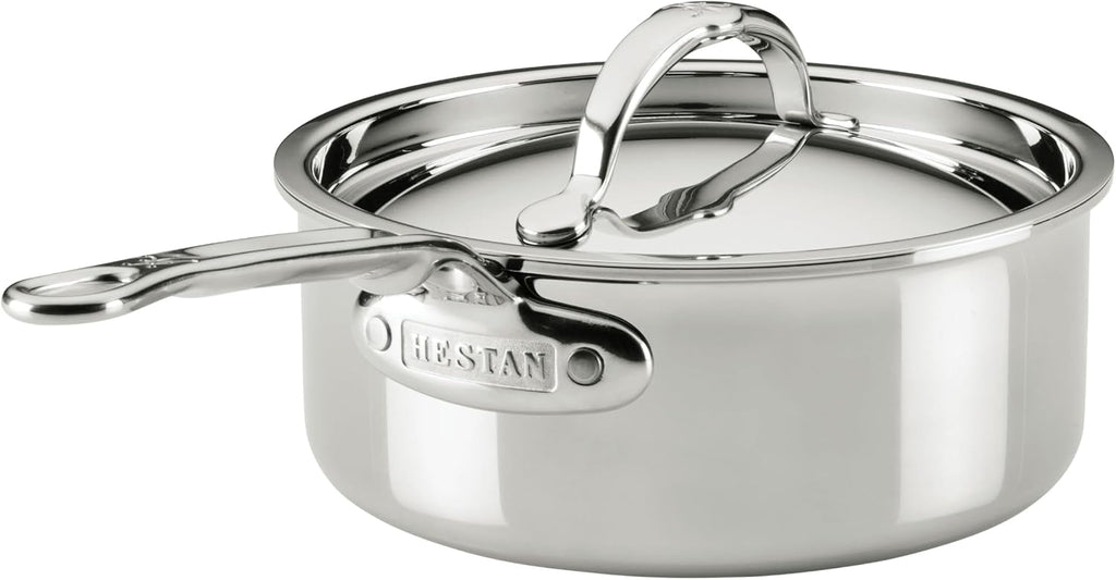 Hestan ProBond Luxe 2-Quart Saucepan with Lid, Professional Clad Stainless Steel, ProCore Tri-Ply Clad Construction, Polished Exterior, Induction & Oven Safe