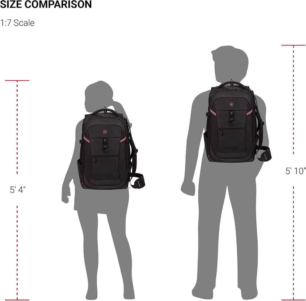 SwissGear 3766 Extra Large 48L Travel Backpack with USB Charging Port, Built-in RFID, Fits 16 Inch Laptop
