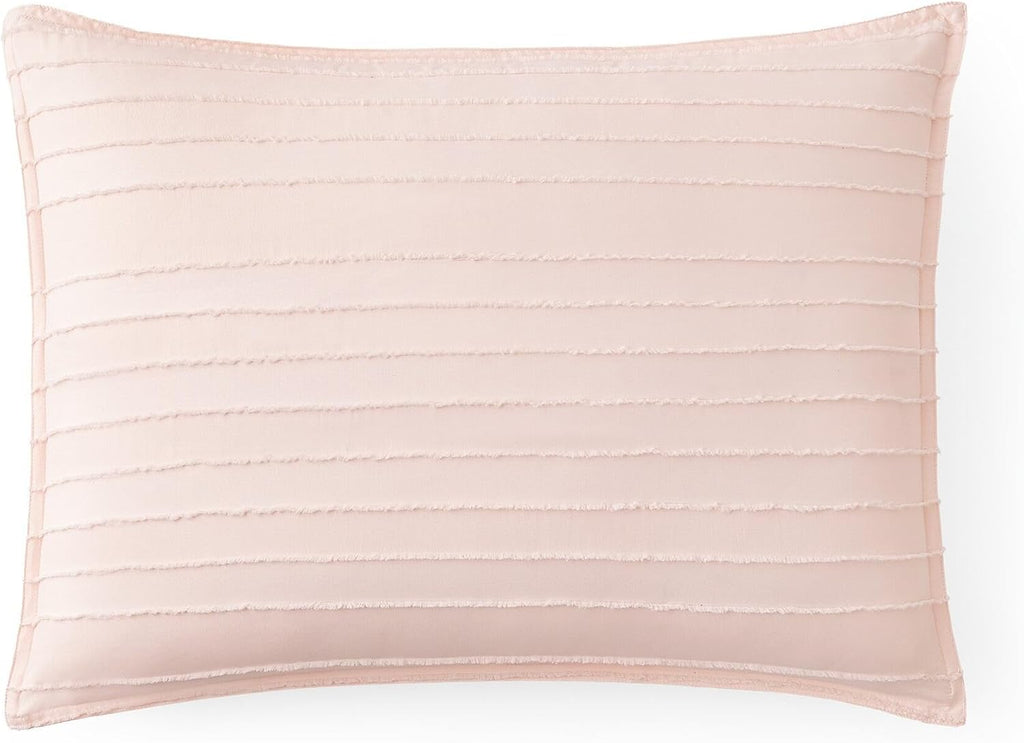 UGG Textured Twin Comforter Set - 2 Piece Striped Bedding Set with Pillow Sham – Luxurious and Cozy Reversible Light Pink Bed Set for Bedroom & Dorm (Twin/Twin XL)