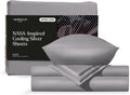 Miracle Made Extra Luxe Soft, Cool-to-the-Touch Cotton Bed Sheet Set, 4-Piece – Silver-Treated, Breathable, Lightweight Bedding – Full Size, Silver Grey