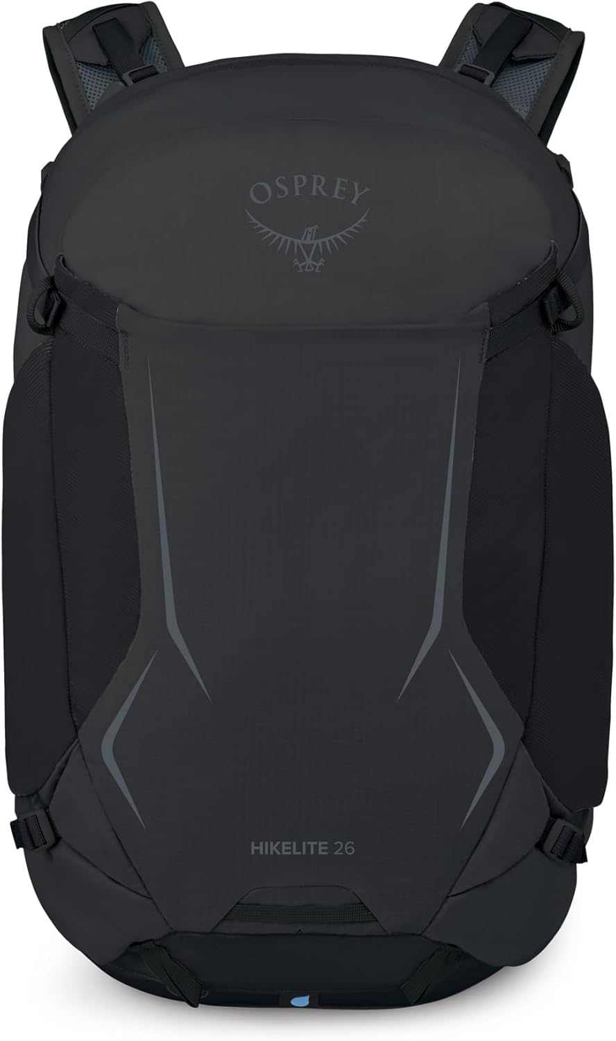 Osprey Hikelite 26L Durable Hiking Backpack - Travel Daypack with Rain Cover for Men and Women, Raven Black
