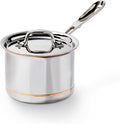 All-Clad Copper Core 5-Ply Stainless Steel Sauce Pan 2 Quart Induction Oven Broiler Safe 600F Pots and Pans, Cookware Silver
