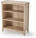 Camaflexi Shaker Style 3 Shelf Bookcase/Solid Wood / 36' High/Adjustable Shelving/Closed Back/Display Bookshelf for Living Room, Bedroom, Home and Office, Light Oak