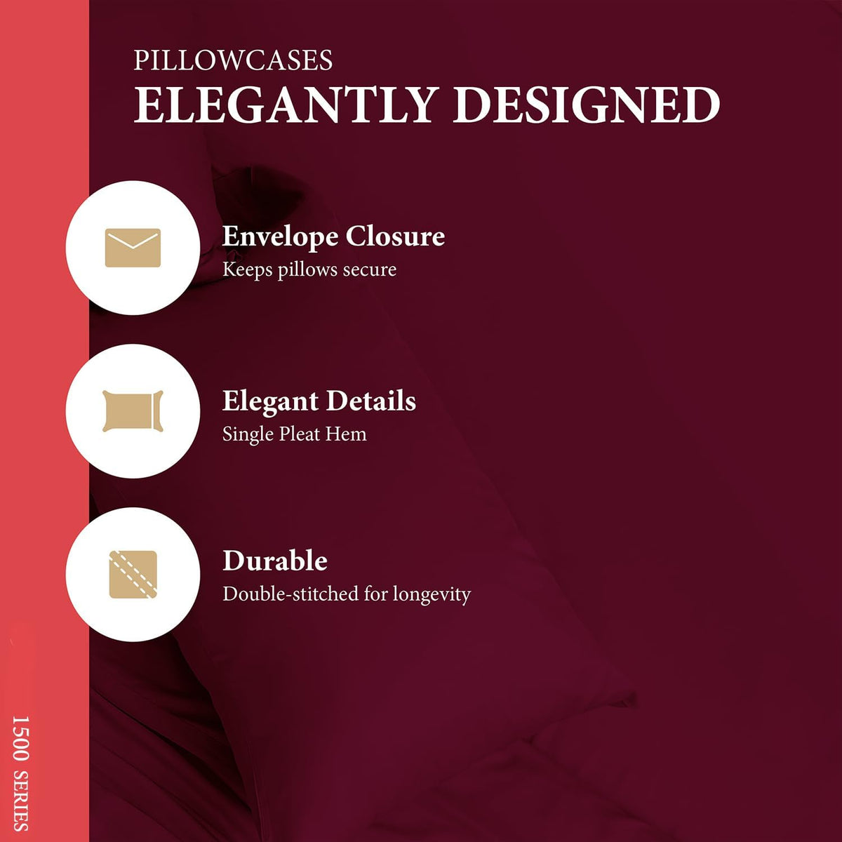 100% Egyptian Cotton Sheets Queen Size Bed Set - Luxury 1500 Series Prestige Collection Queen Sheet Set (4 PC, Burgundy), 17' Deep Pocket, Silky Soft, Cooling, Sateen Weave Bedding