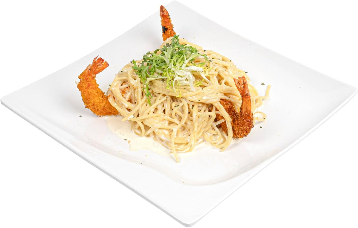 Restaurantware Voga 10 x 10 Inch Serving Plates 10 Square Pasta Plates - Premium Top-Rack DIshwashable White Melamine Serving Platters Serve Appetizers Or Desserts For All Occasions