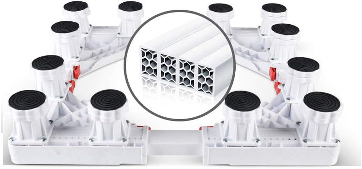 Adjustable Washing Machine Base Shockproof Base Stand Universal Base Fridge Stand Washing Machine Holder Stent Appliance Rollers Floor Trays 4/8/12 Feet for Cabinet Vertical A