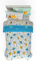Adventure Time Finn & Jake 5 Piece Super Soft Cozy Reversible Comforter and Sheet Set with Sham, Twin, (Officially Licensed Product) By Franco