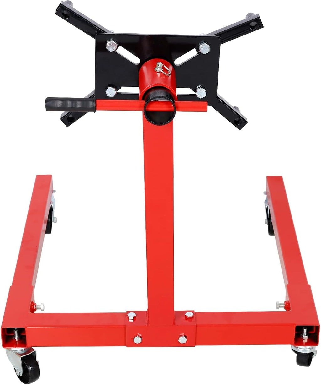 1250LBS Heavy-Duty Engine Stand with 360° Rotatable Adjustable Arms, Upgraded U-Shaped Base for Enhanced Stability, 4 Wheels Including 2 Universal for Easy Mobility, Jack-Lock Safety Design