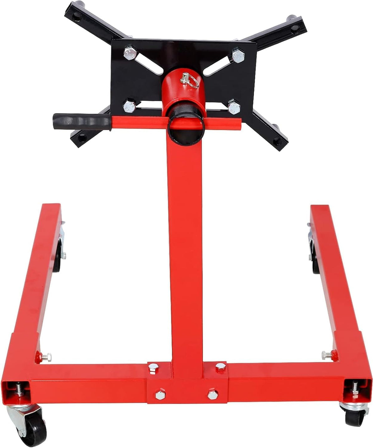 1250LBS Heavy-Duty Engine Stand with 360° Rotatable Adjustable Arms, Upgraded U-Shaped Base for Enhanced Stability, 4 Wheels Including 2 Universal for Easy Mobility, Jack-Lock Safety Design