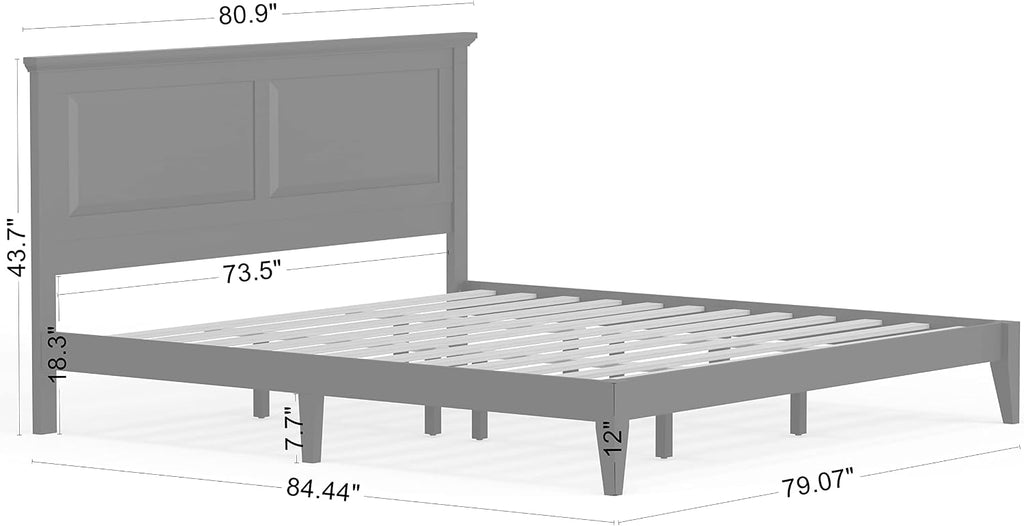 Glenwillow Home Cottage Style Solid Wood Platform Bed in King - Gloss White
