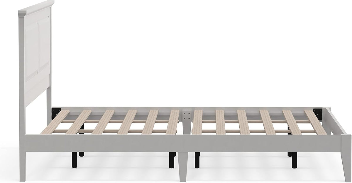 Glenwillow Home Cottage Style Solid Wood Platform Bed in King - Gloss White