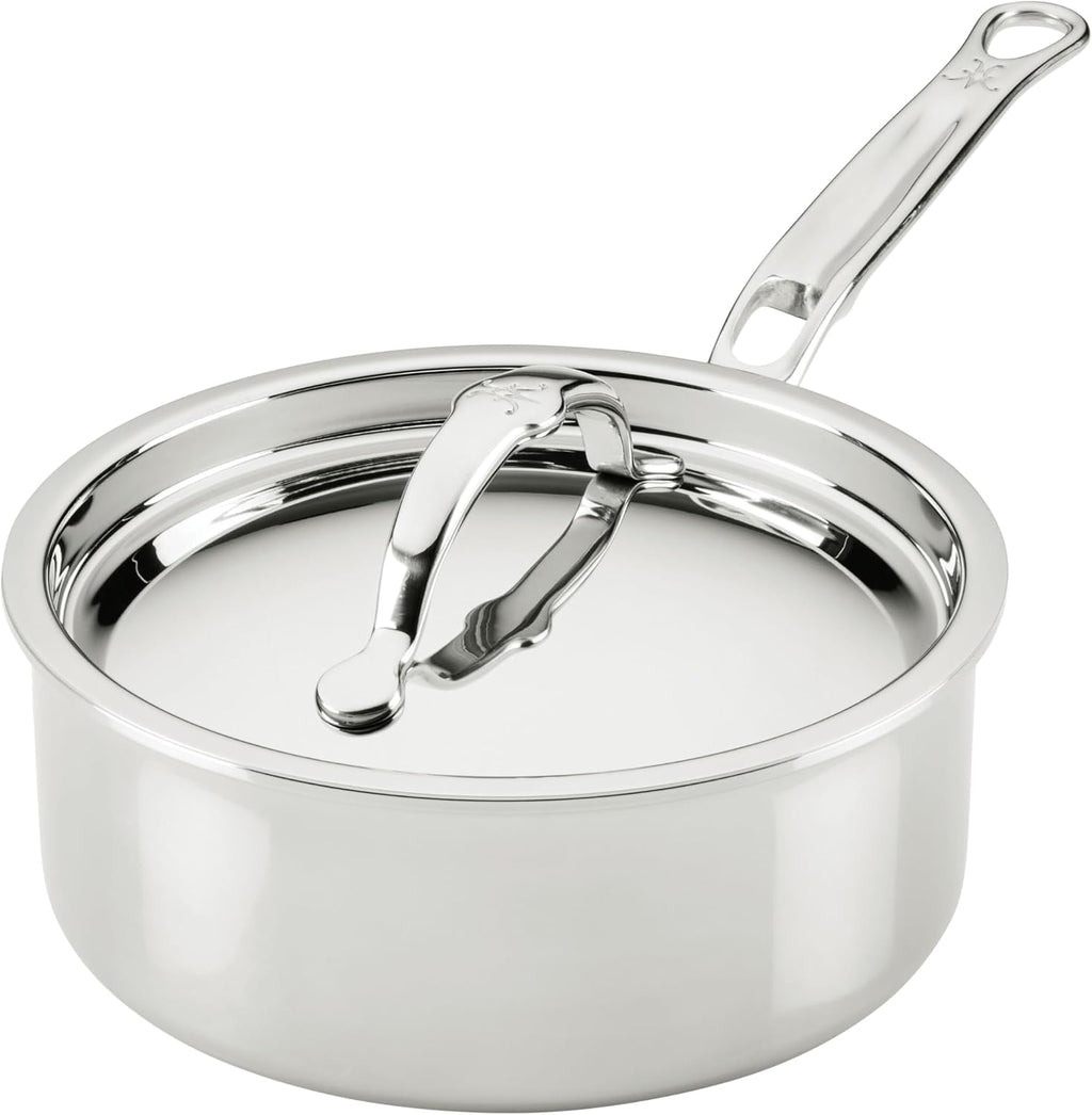 Hestan ProBond Luxe 2-Quart Saucepan with Lid, Professional Clad Stainless Steel, ProCore Tri-Ply Clad Construction, Polished Exterior, Induction & Oven Safe