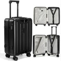 BlackVoyage Air Vacuum Seal Suitcase Carry-On 20-Inch Travel Luggage USB Port 20' AirCabin Air Compression Pump (Matte Black, 40L Capacity (No Vacuum Bag))