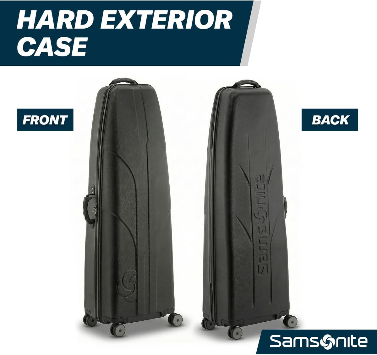 Samsonite Tour Deluxe Golf Hard Case Golf Travel Bag, Lightweight & Durable ABS Shell, 360 Degree Multi-Directional Wheels