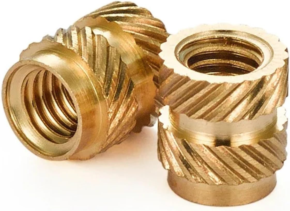Brass Knurled Nuts 300pcs M5 M6 Heat Threaded Insert Nuts Brass Hot Melt Molding Knurled Metal Copper Lock Nut for 3D Printer(M6x9.5x9.5 (300pcs))