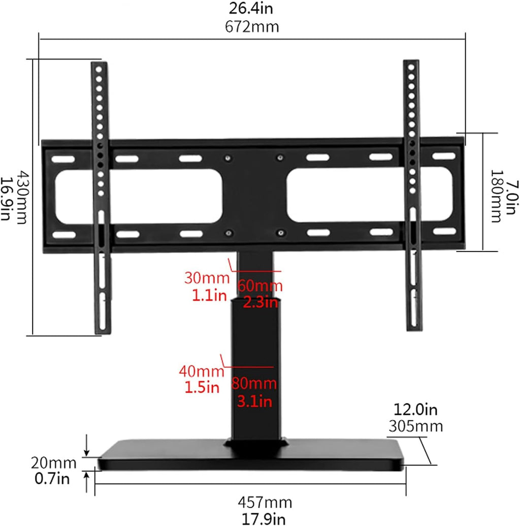 Universal TV Stand TV Stand Base TV Base Desktop LCD Monitor Stand Universal Punch- TV Rotating Bracket for Most 32-70 Inch TVs with Max 600x400mm, Supports Up to 99lbs Tv Stand M