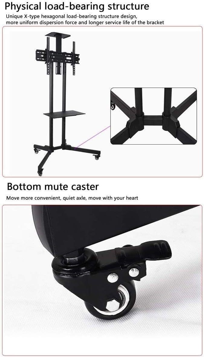 Universal TV Stand, TV Bracket Mount Mobile TV Stand Cart for 37-60 Inch with Wheel Stand Height Adjustable TV Base Stand