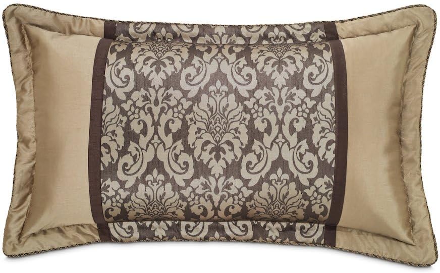 Michael Amini Imperial Brown Comforter Set 10-Piece with 100% Polyester Jacquard, Cotton-Polyester Back, King Size Bedding Ensemble, Durable Soft Fabric, Stylish Warmth and Comfort