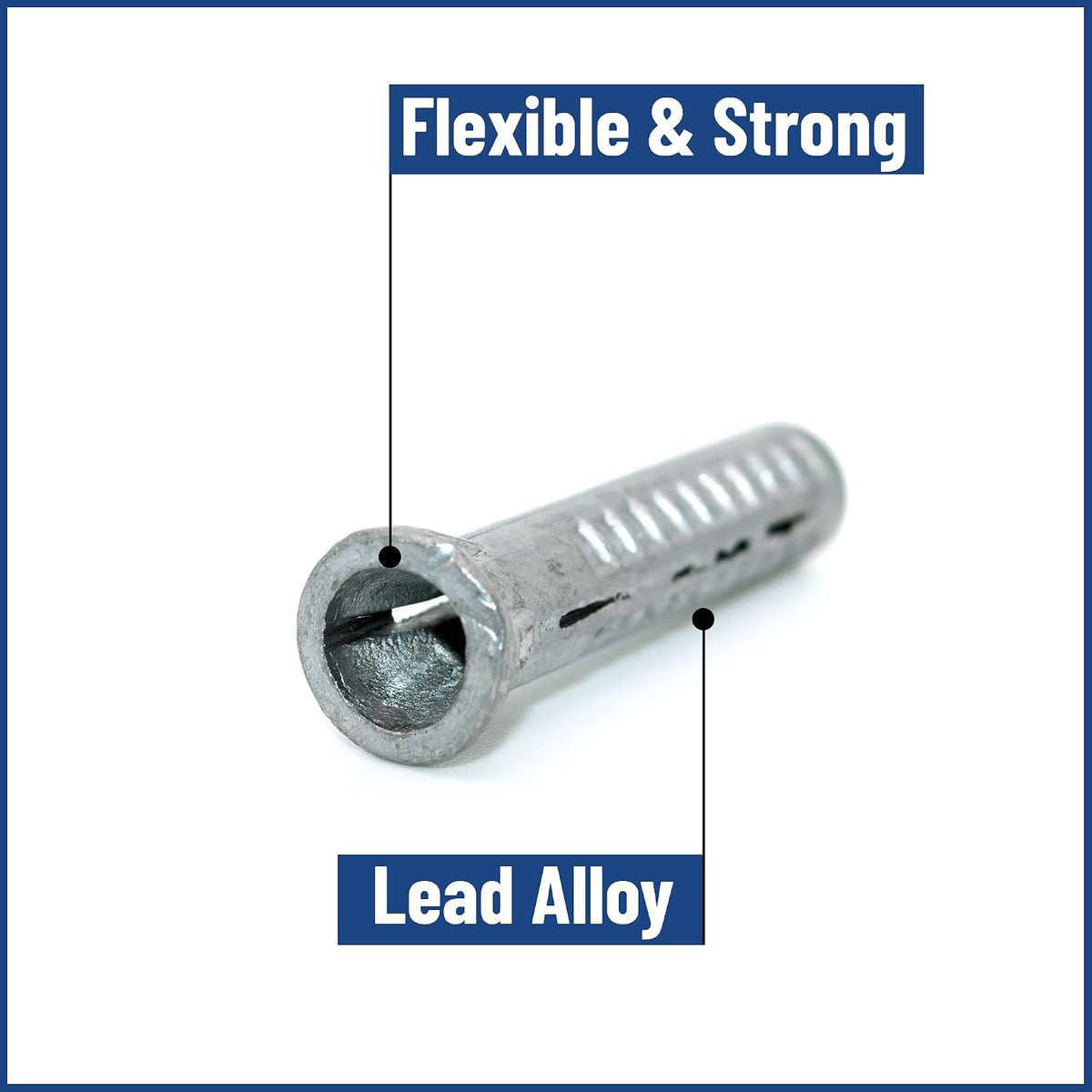 ASMC Industrial #10-14 x 1 1/2' Wood Screw Anchor - Heavy Duty Wall Anchors for Wood, Drywall, Concrete, Bricks & Masonry, Self Drilling Anchor Screws, Mounting Screws, Metal Lead Alloy - Pack of 1000
