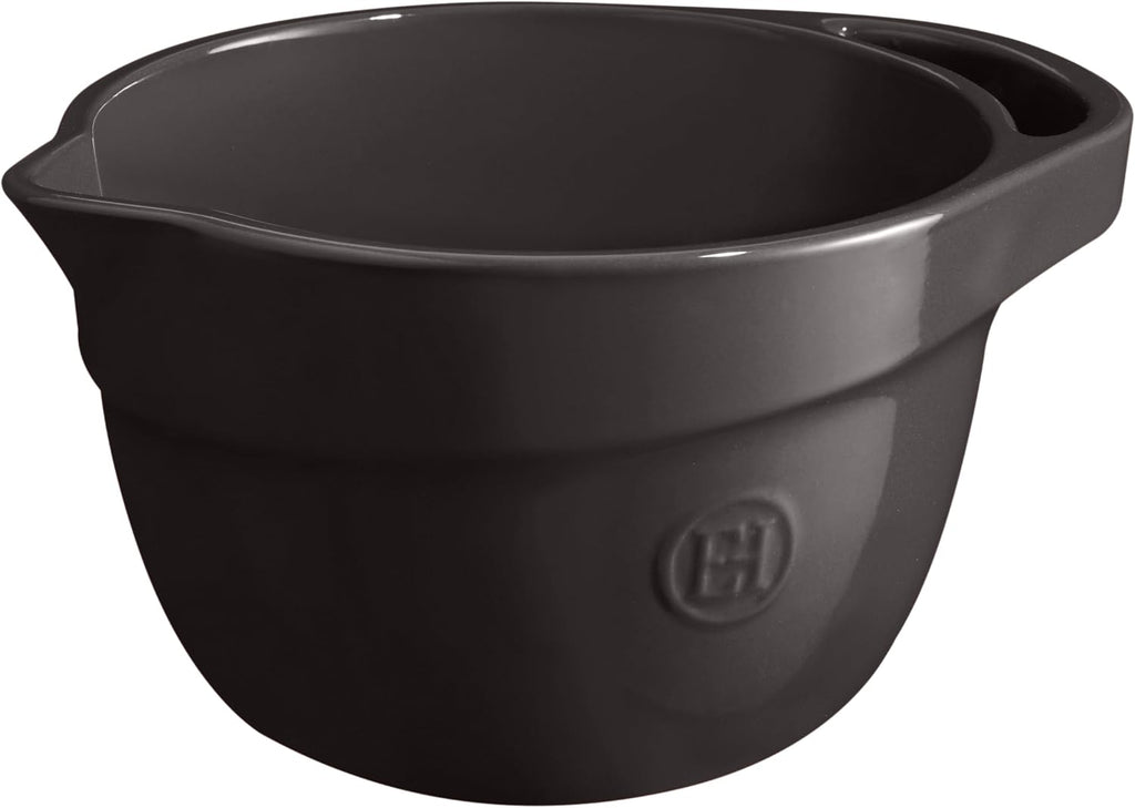 Emile Henry Made in France Mixing Bowl Large -4.75 Quart |Truffle