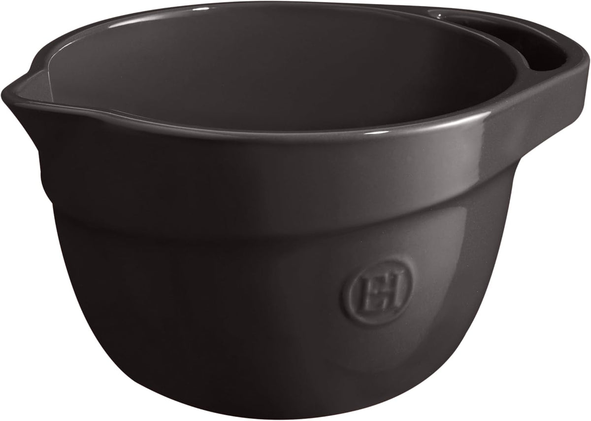 Emile Henry Made in France Mixing Bowl Large -4.75 Quart |Truffle