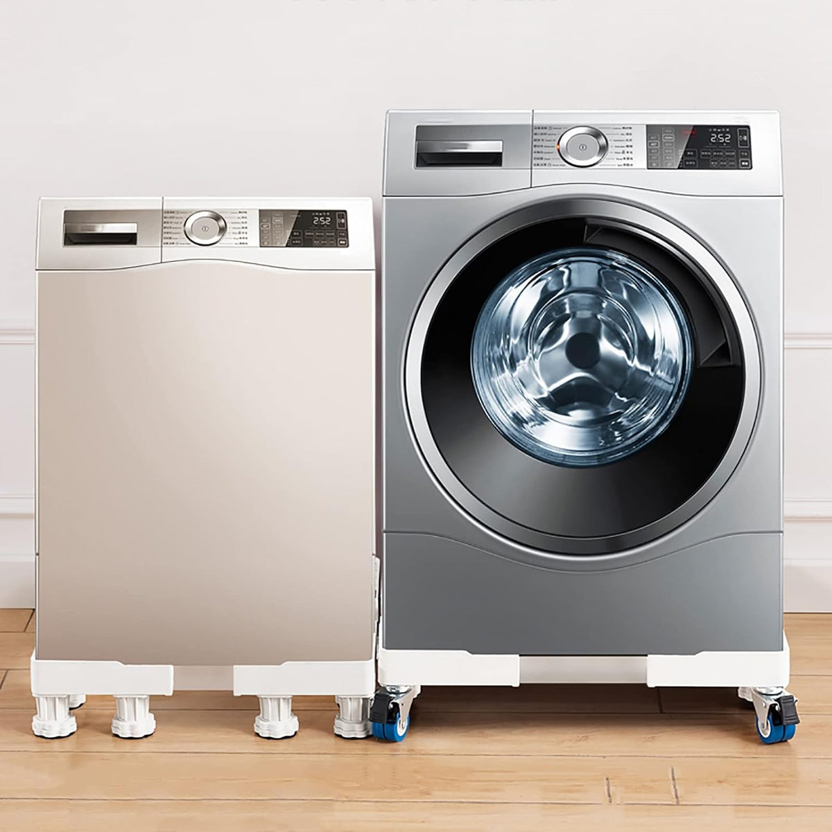Washing Washing Machine Stand, Movable Telescopic Furniture Dolly, Universal Multi-Functional Pedestal, Adjustable Washer and Dryer Base with 4 Locking Wheels