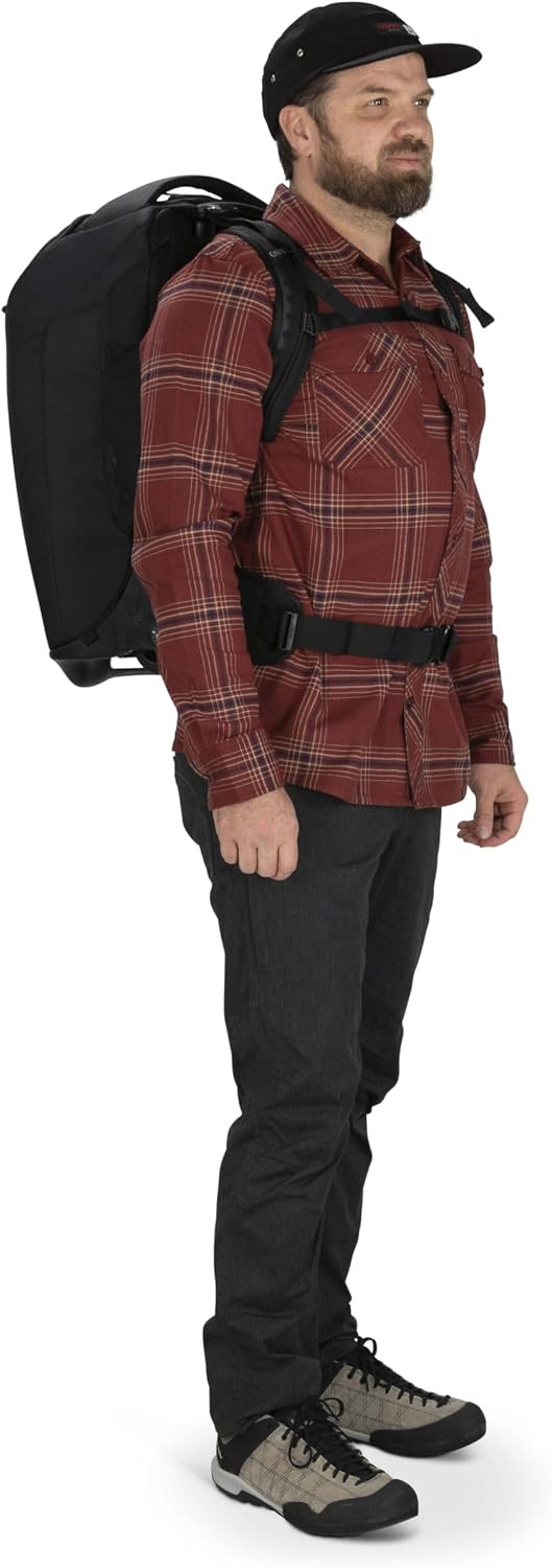 Osprey Sojourn 22'/45L Wheeled Travel Backpack with Harness, Black