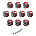 4 inch Caster Wheels Heavy Duty, Polyurethane on Steel Wheel, 1/2' Bore - 800 lbs Capacity, Heavy Duty Caster Wheel for Industrial/Commercial (10 PACK)