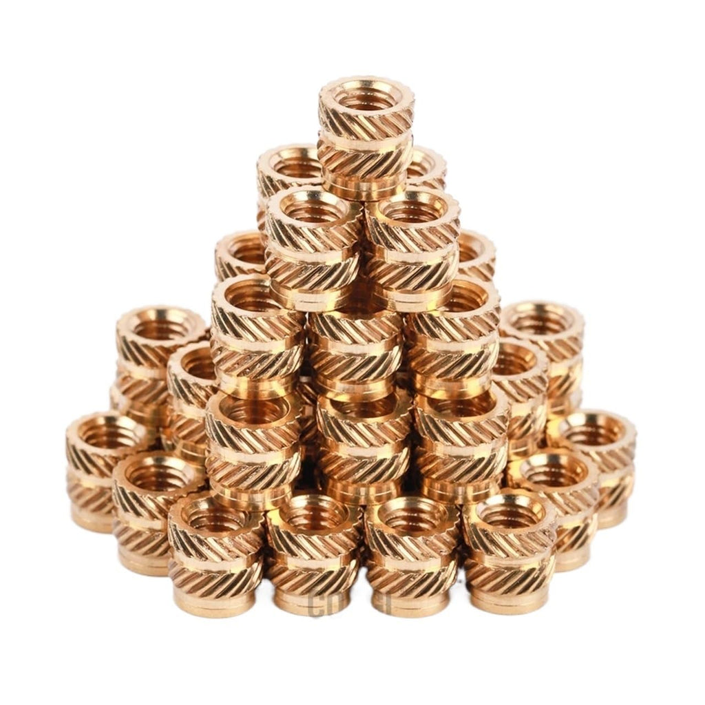 Brass Knurled Nuts M1 M1.2 M1.4 M2 M2.5 M3 M4 M5 M6 M8 Heat Thread Metric Hot Melt Insert Nut Set(M2m2.5m3m4m5m6 830pcs)
