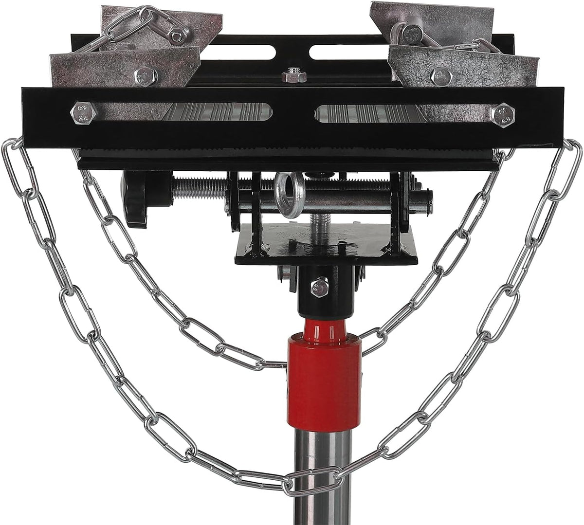 GarveeHome 2-Stage Hydraulic Telescoping Transmission Jack 1322 LBS (3/5 Ton) Capacity, 33.8'-72.8' Lifting Height, Heavy Duty with Foot Pedal and 360° Swivel Wheel, Red