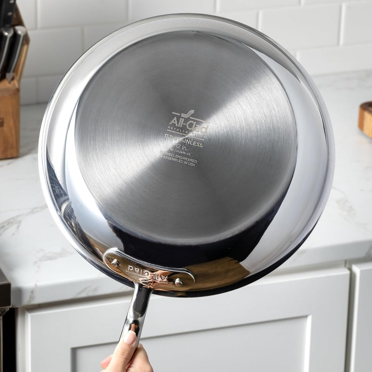 All-Clad D3® Stainless Steel Non Stick 3 Quart Braiser Pan- Made in the USA- The Original Bonded Professional Cookware- Oven Safe & Induction Compatible