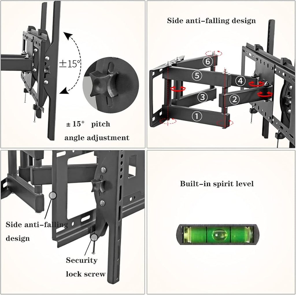 Universal Tv Stand Tv Stand Base Universal Six-Arm Wall Mounted Tv Bracket Full Motion Swivel Extension Tilt Tv Mount, Fits for Most 40'-75' Flat Tvs with Max V,