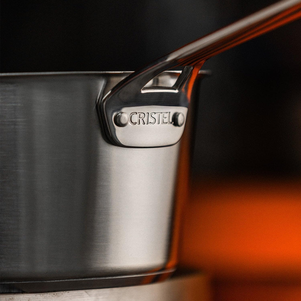 Cristel 1826 Collection 2 Qt. Saucepan, Made in France, 18/10 Stainless Steel, 3-Ply Construction, Double Riveted Fixed Handle, Oven and Dishwasher Safe