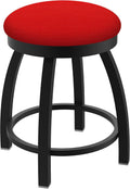 HBS 802 Misha 18' Swivel Vanity Stool with Black Wrinkle Finish and Canter Red Seat