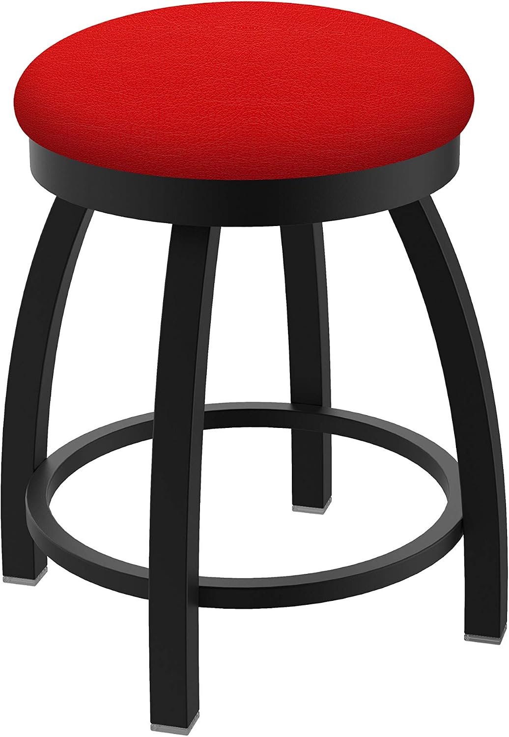 HBS 802 Misha 18' Swivel Vanity Stool with Black Wrinkle Finish and Canter Red Seat