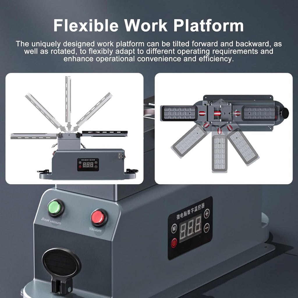 300W Universal Phone Glass Heating Tool,Professional Phone Screen Glass Heating Separator with Dual Suction Cup Base,for Screen Removal withGlueRemover(Machine+Glue Remover)