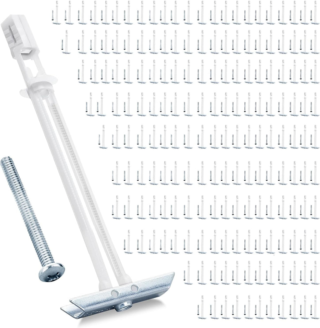 Heavy Duty Drywall Anchor Bolts with 1/4'-20 Fastener Suitable for TV Mounting Hollow Wall Anchor Bolt Screw Kit Supports Up to 270 lbs Each on 1/2 Inch Drywall Pack of 200