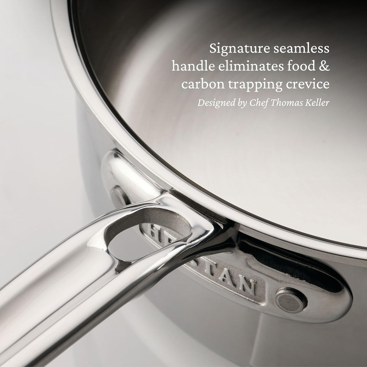 Hestan ProBond Luxe 4-Quart Saucepan with Lid, Professional Clad Stainless Steel, ProCore Tri-Ply Clad Construction, Polished Exterior, Induction & Oven Safe