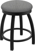 HBS 802 Misha 18' Swivel Vanity Stool with Black Wrinkle Finish and Graph Alpine Seat