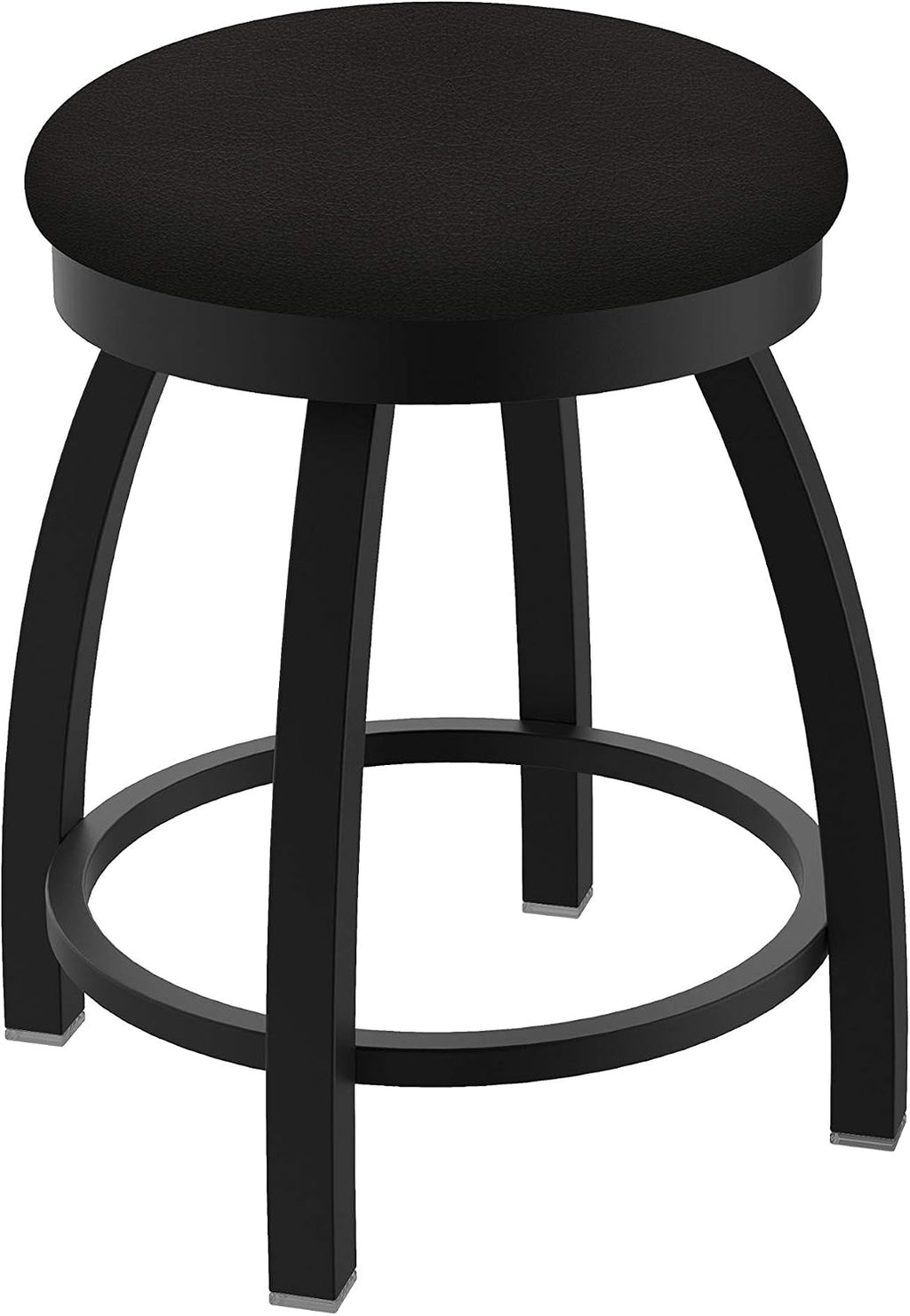 802 Misha 18' Swivel Vanity Stool with Black Wrinkle Finish and Canter Espresso Seat