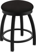 802 Misha 18' Swivel Vanity Stool with Black Wrinkle Finish and Canter Espresso Seat