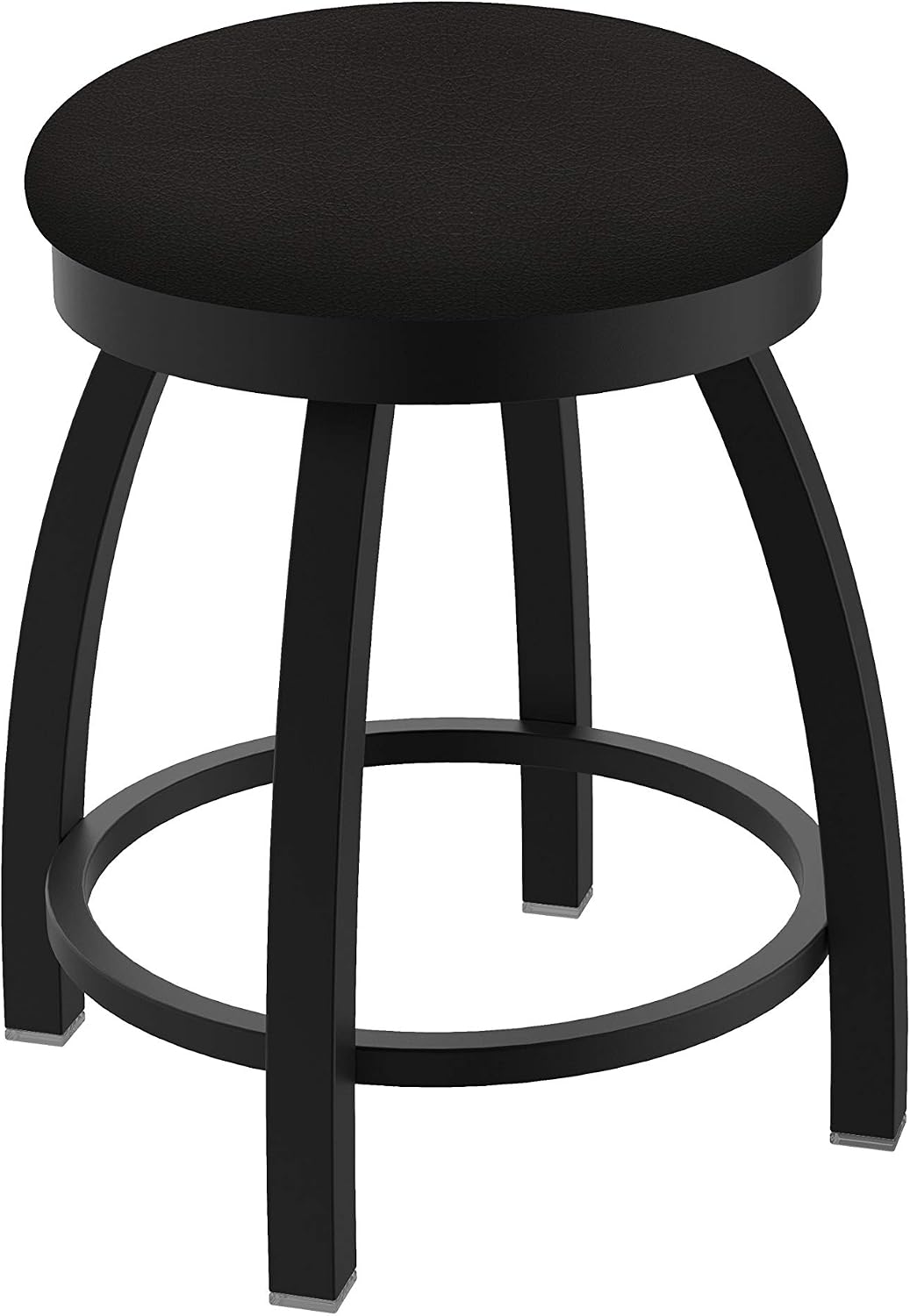 802 Misha 18' Swivel Vanity Stool with Black Wrinkle Finish and Canter Espresso Seat