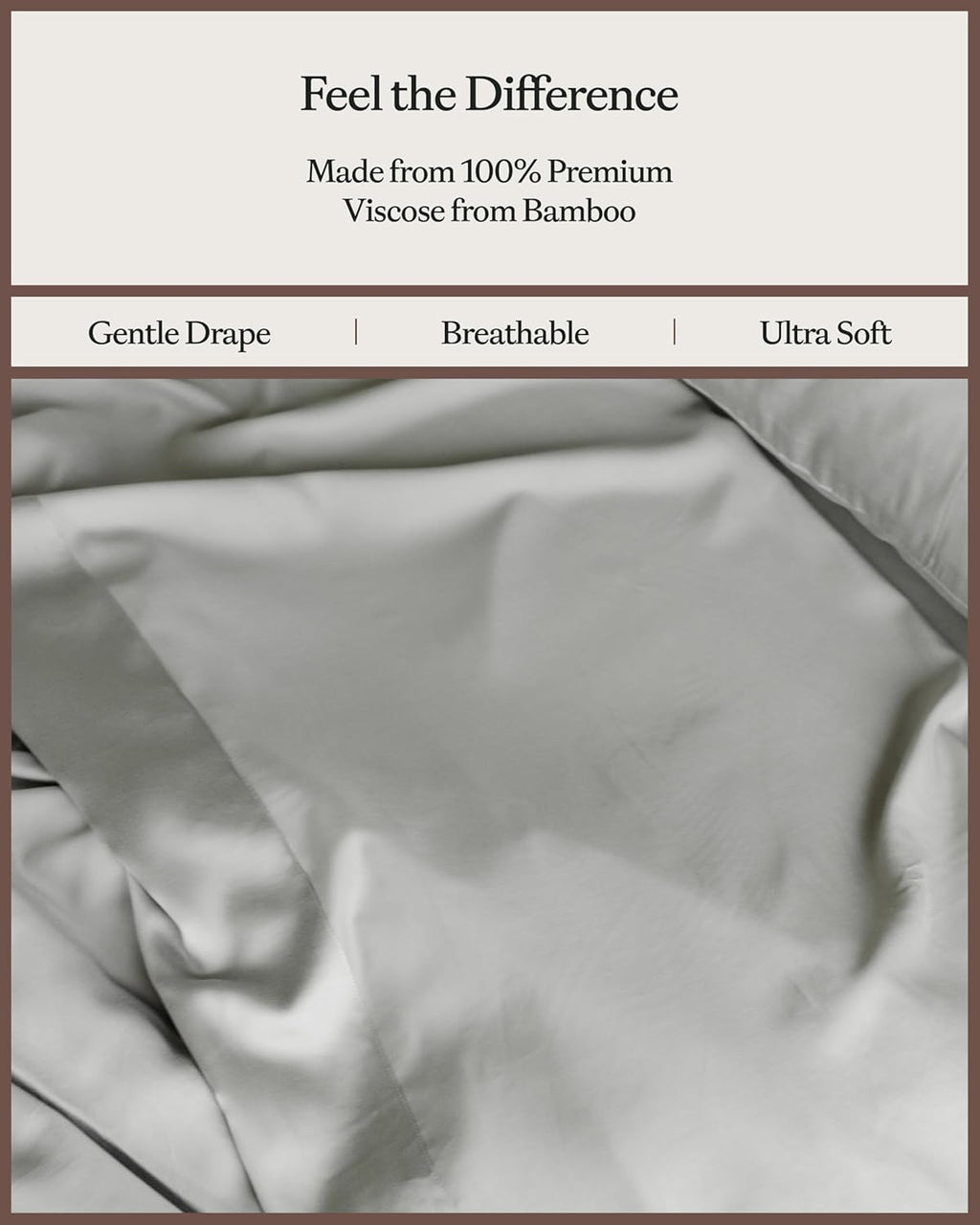 Cozy Earth Luxury Bed Sheet Set - 100% Viscose from Bamboo Fabric, Ultra-Soft & Breathable, Fits Regular & Deep Pocket Mattresses up to 20' - 4 Pieces Queen Sheet Set Gray