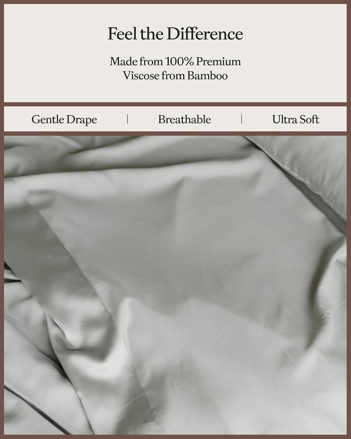 Cozy Earth Luxury Bed Sheet Set - 100% Viscose from Bamboo Fabric, Ultra-Soft & Breathable, Fits Regular & Deep Pocket Mattresses up to 20' - 4 Pieces Queen Sheet Set Gray