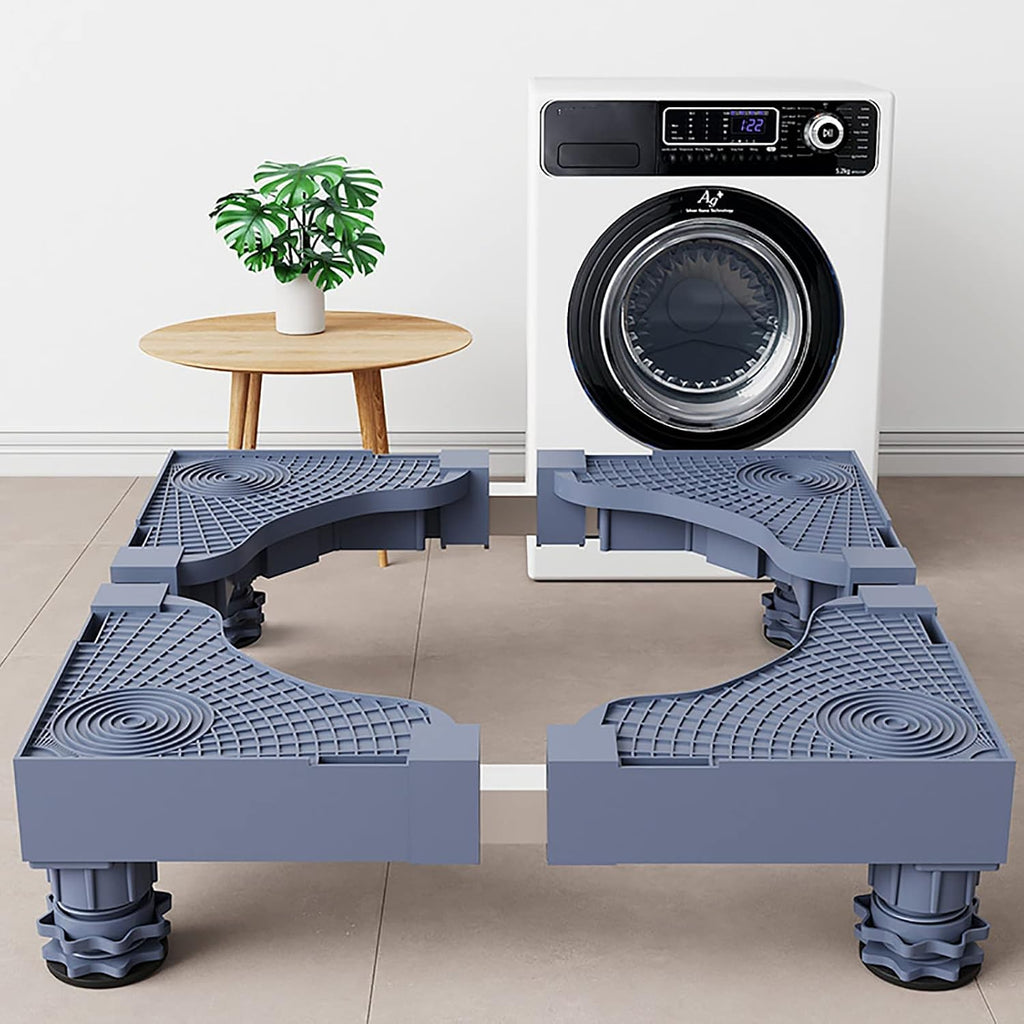 Adjustable Washing Machine Stand, Portable Mini Fridge Riser with 4 Wheels, Washer Pedestal, Washer and Dryer Base, Multi-Functional Movable Universal Base Stand, 45-66cm