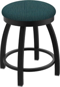 HBS 802 Misha 18' Swivel Vanity Stool with Black Wrinkle Finish and Graph Tidal Seat