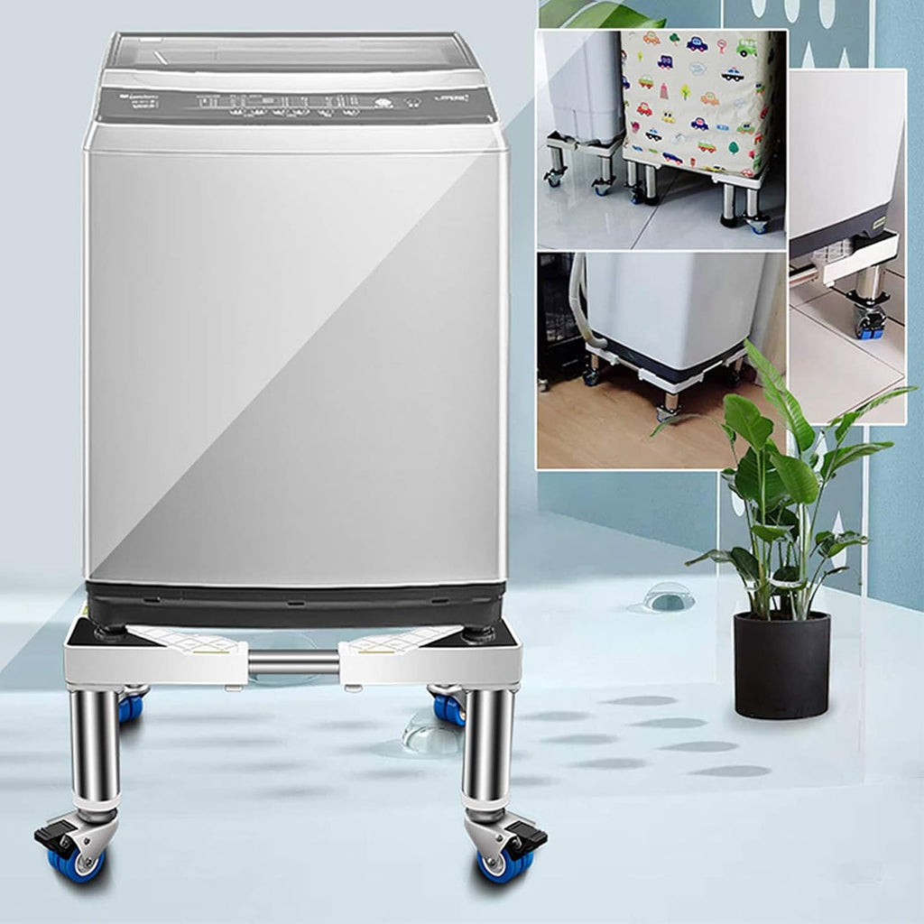Adjustable Washing Machine Base Universal Washing Machine Base with Wheels Adjustable Trolley Extendable Fridge zer Base Stand Holder Easy Move Bracket for Dryer Washer 45